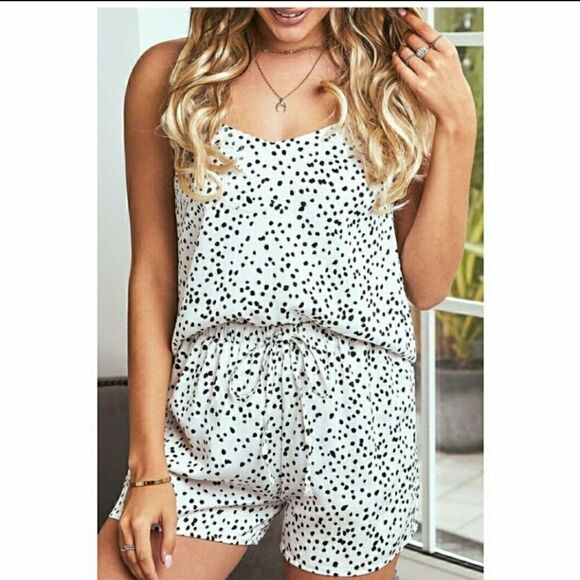 Satiny Polka Dot Cami & Shorts Set - Picture 2 of 8